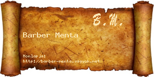 Barber Menta névjegykártya